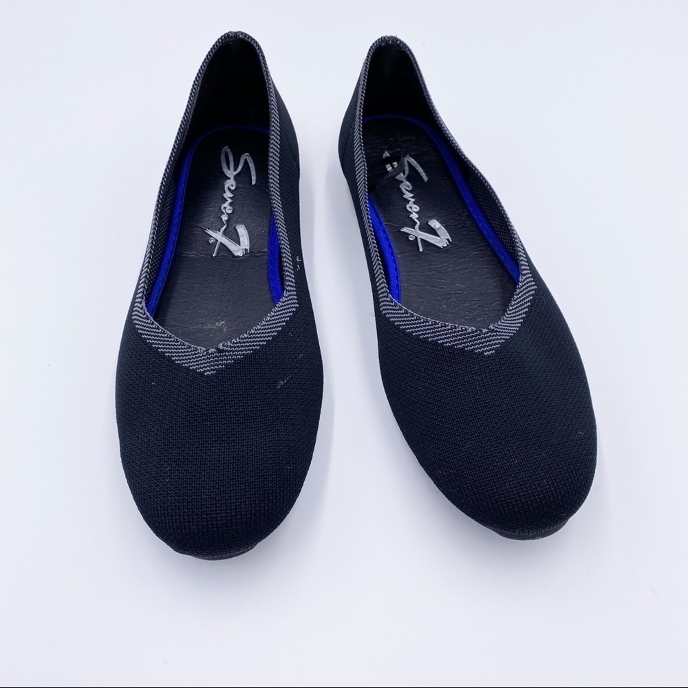 Seven 7 Katelyn Black Flats Sz 8‎ Balletcore